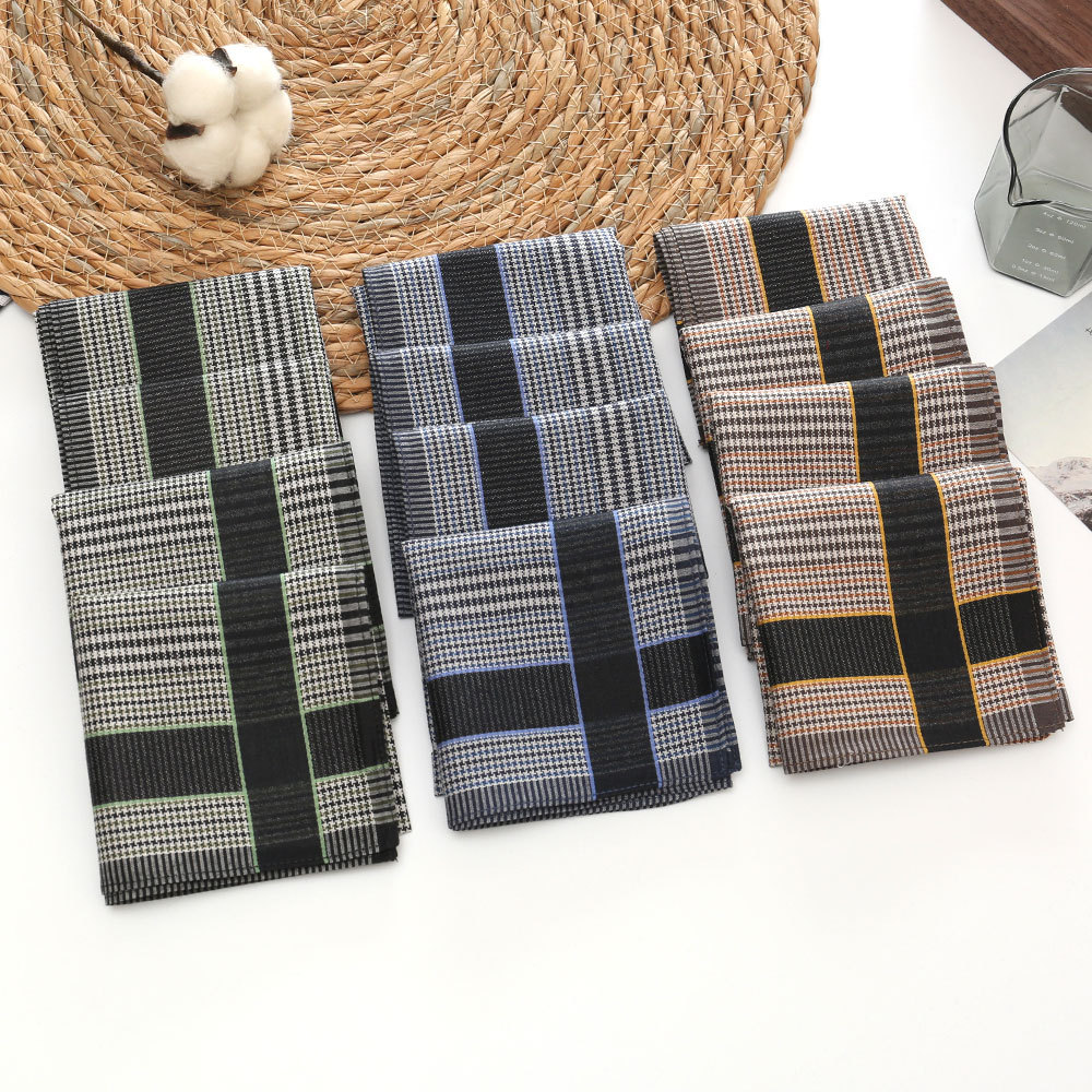Handkerchief Cotton Men - 3/6/12개 남성용 순면 손수건 빗질한 실