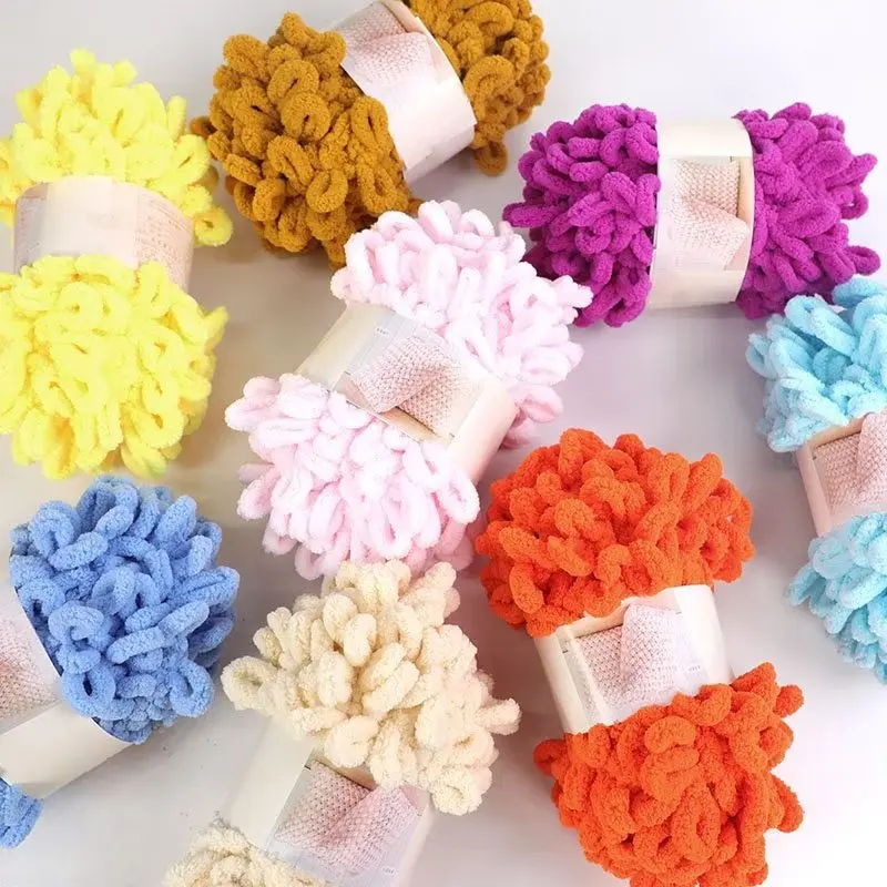 Woven Scarf Blanket - 100g/볼 핑거 루프 원사 스레드 푹신한