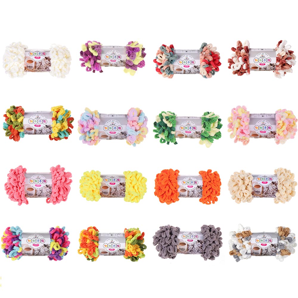 Woven Scarf Blanket - 100g/롤 핑거 루프 얀 실 푹신하고