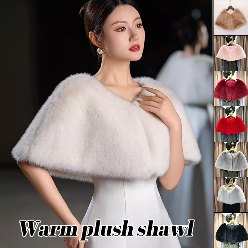 Stole Wedding Shawl - 여성 겨울 가짜 모피 목도리 우아한