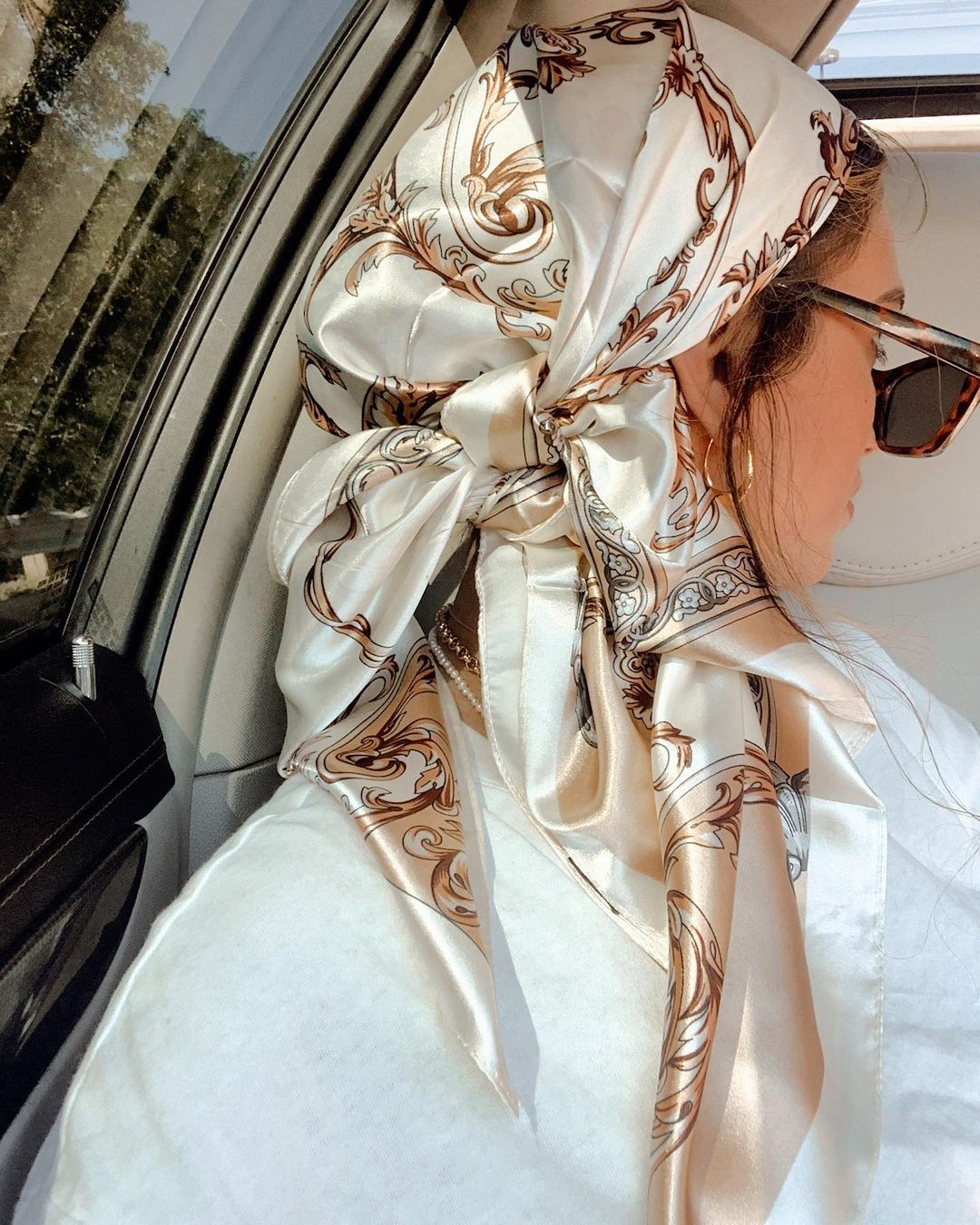 Silk Neck Scarf - 새틴 스퀘어 스카프 여성 이슬람 Hijab