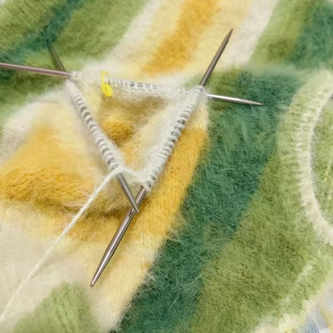 Woven Scarf Blanket - 그라데이션 울 모헤어 원사 염색 혼방
