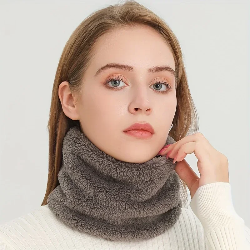 Infinity Scarf Knit - 방풍 플러시 인피니티 스카프 단색 넥