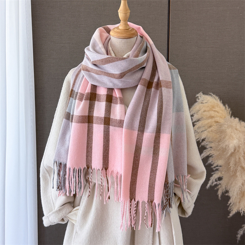 여성용 스코틀랜드 체크 무늬 인조 캐시미어 숄 190* - Pashmina Wrap Large 리뷰 및 가격