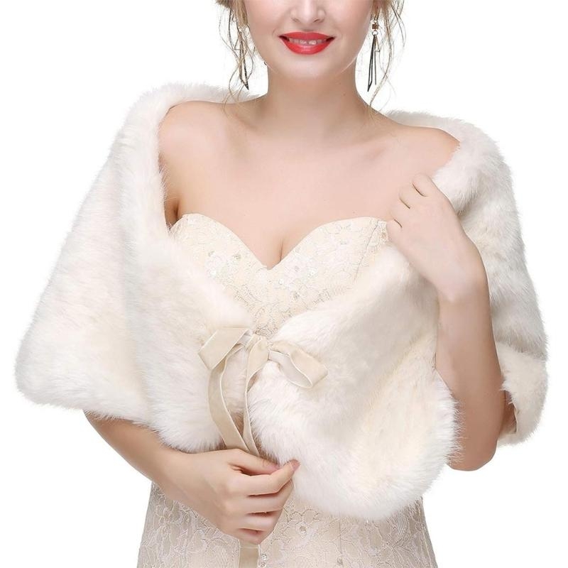 652F 정교한 인조 모피 스톨 신부 및 신부 들러리  - Stole Wedding Shawl 리뷰 및 가격