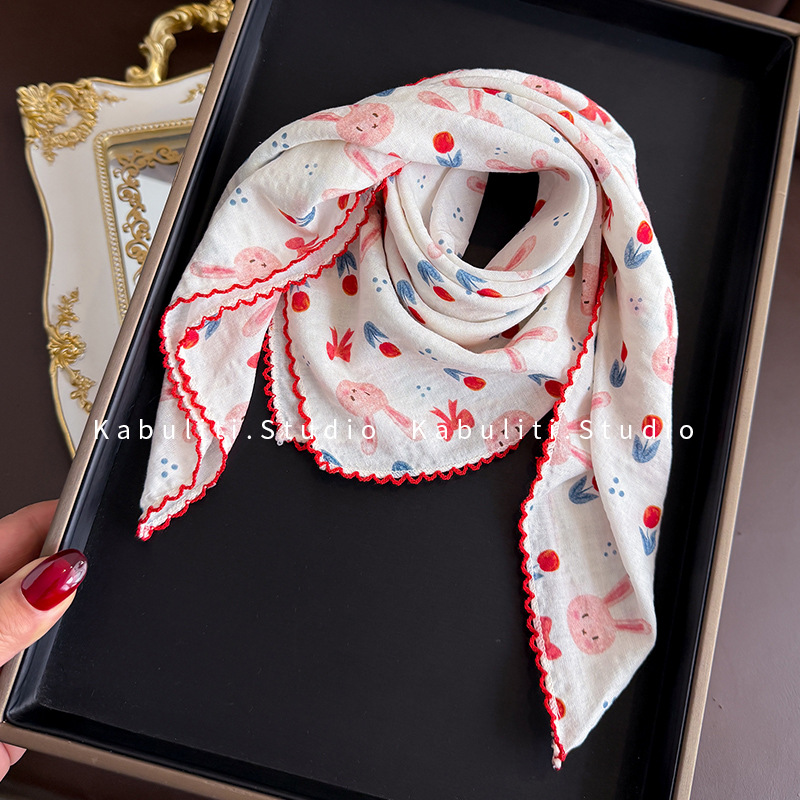 코튼 린넨 스퀘어 스카프 58cm 꽃무늬 프린트 고품질 - Ascot Neck Scarf 리뷰 및 가격