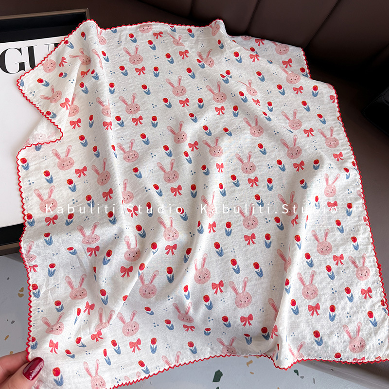 코튼 린넨 스퀘어 스카프 58cm 꽃무늬 프린트 고품질 - Ascot Neck Scarf 리뷰 및 가격