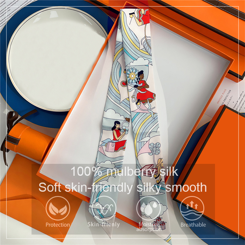 여성 100% 뽕나무 실크 스카프 헤어 밴드 랩 가방  - Silk Neck Scarf 리뷰 및 가격