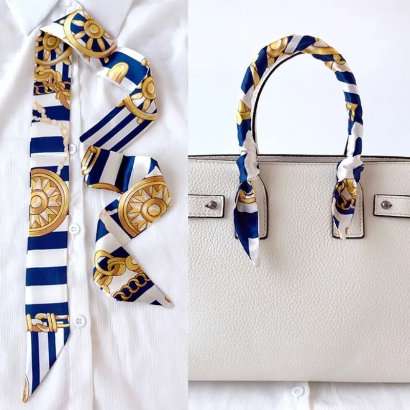 얇고 긴 머리끈 여성용 실크 가방 손잡이 리본 스카프  - Ascot Neck Scarf 리뷰 및 가격