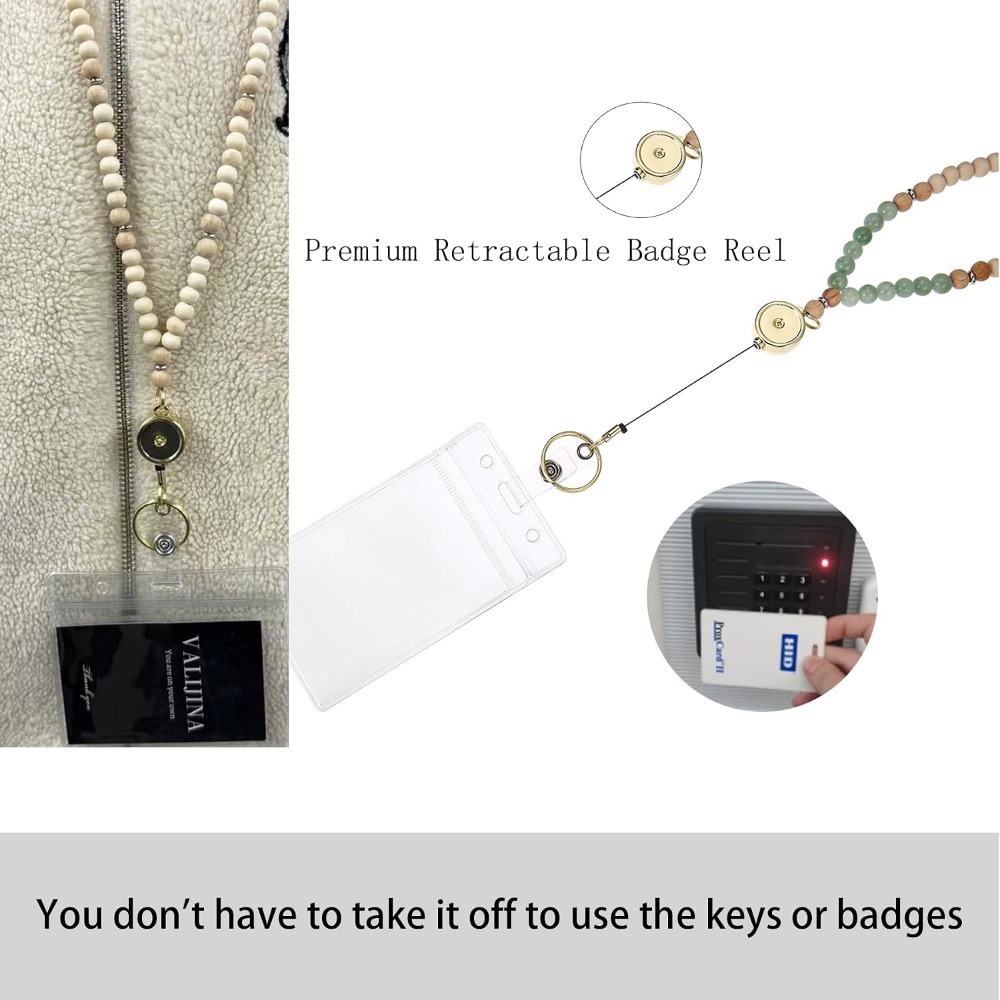 개폐식 ID 카드 홀더가 있는 랜야드, 여성용 나무 구 - Lanyard Badge Holder 리뷰 및 가격