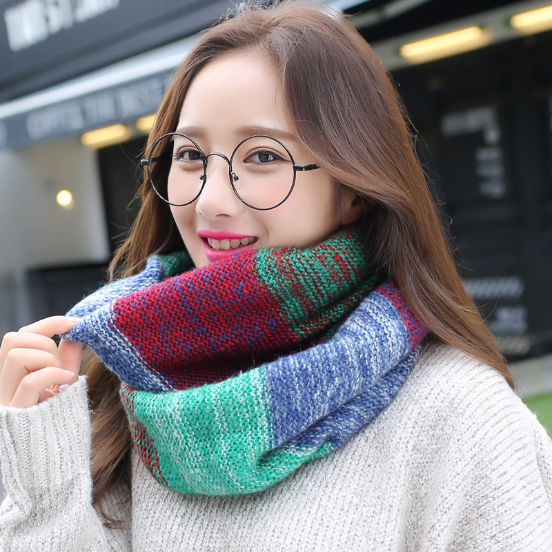 레인보우 니트 인피니티 스카프 여성용 겨울 반지 스카프 - Infinity Scarf Knit 리뷰 및 가격