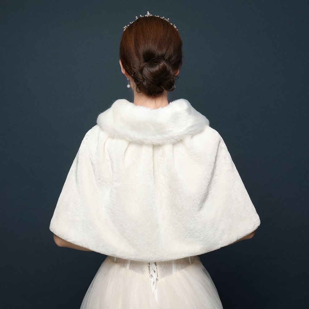 화이트 여성용 겨울 두꺼운 플러시 랩 숄 팔꿈치 길이  - Stole Wedding Shawl 리뷰 및 가격