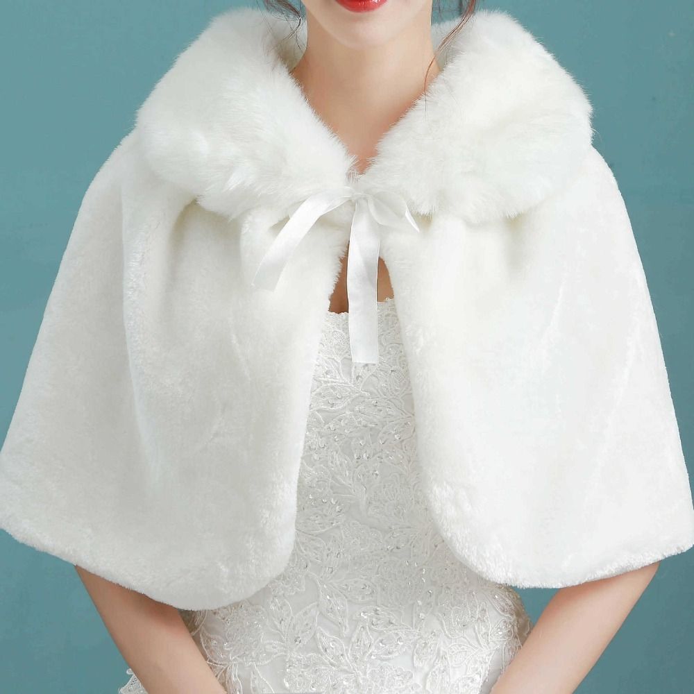 화이트 여성용 겨울 두꺼운 플러시 랩 숄 팔꿈치 길이  - Stole Wedding Shawl 리뷰 및 가격