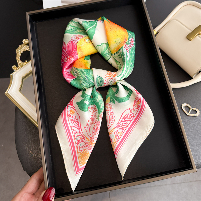 2026년 신상 과일 프린트 실크 스카프 여성용 목 장 - Ascot Neck Scarf 리뷰 및 가격