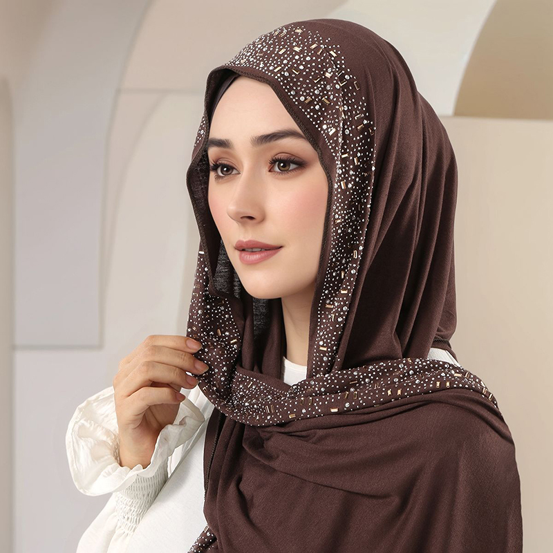라마단 무슬림 쉬머 라인스톤 저지 코튼 히잡 스카프 여 - Bandana Cotton 리뷰 및 가격