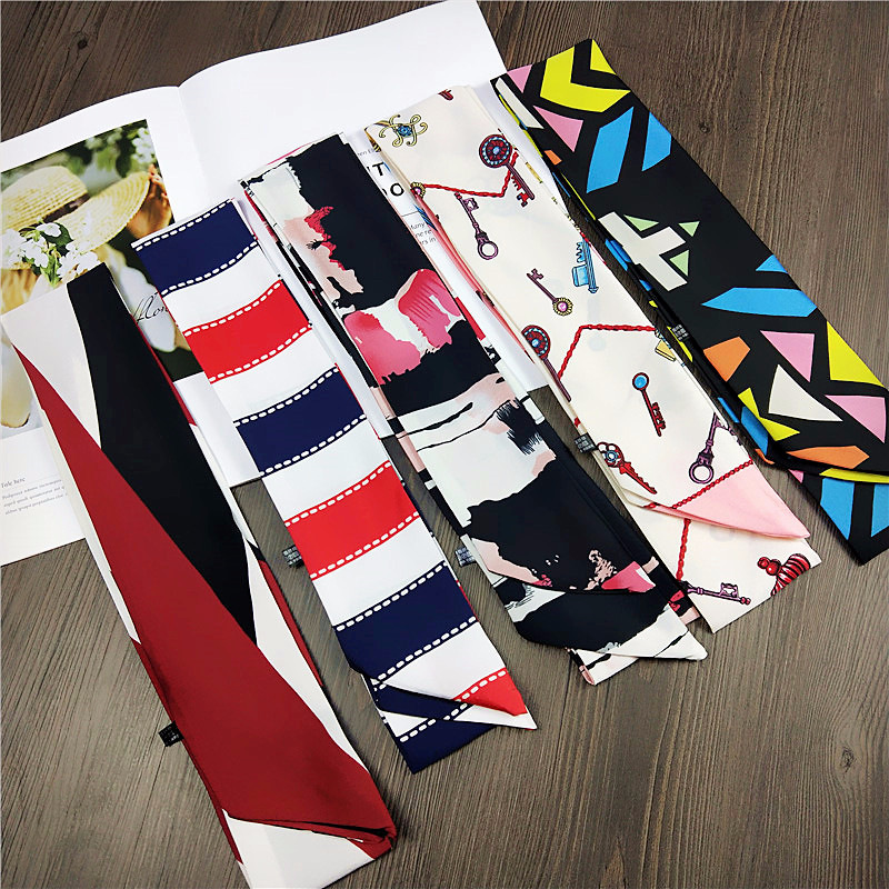 여성용 탑 스몰 롱 실크 네커치프, 좁은 한국 가방 스 - Silk Tie Striped 리뷰 및 가격