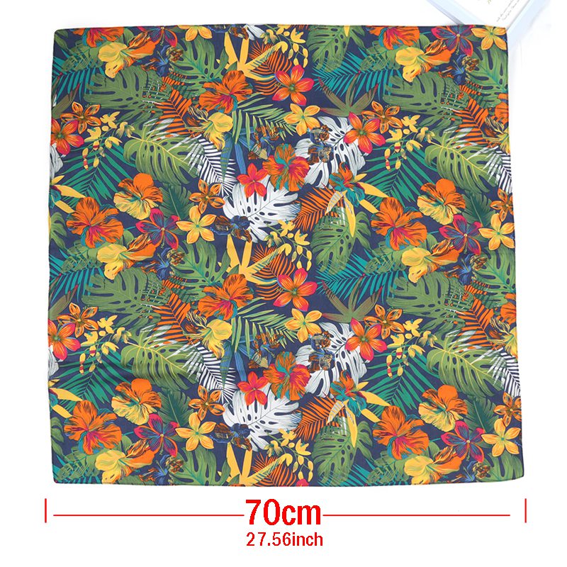 70cm 반다나 잎 꽃 프린트 여성용 헤어 스카프 페이 - Bandana Cotton 리뷰 및 가격
