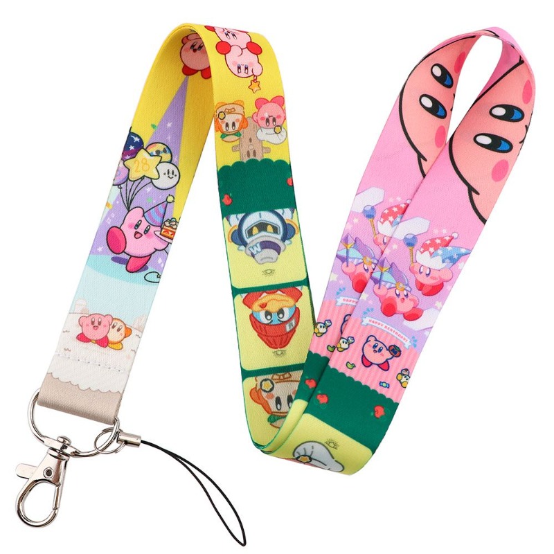 귀여운 커비 랜야드, 화려한 프린트 넥 스트랩, 휴대폰 - Lanyard Badge Holder 리뷰 및 가격
