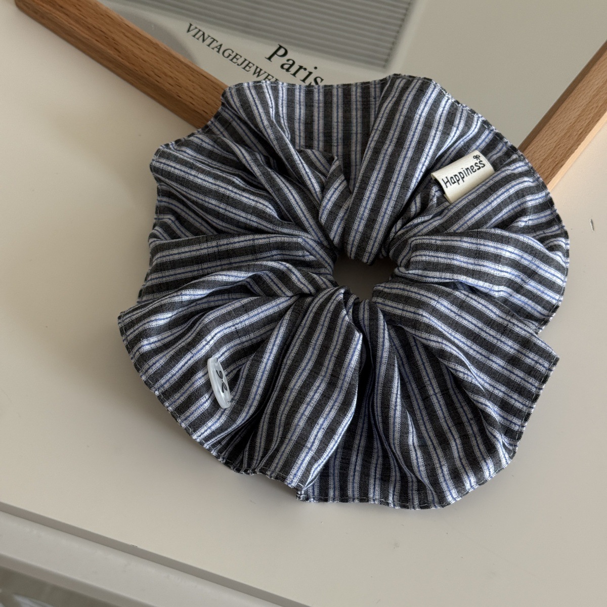 한국 패션 스트라이프 헤어 고무 밴드 여자 블루 Scr - Silk Tie Striped 리뷰 및 가격