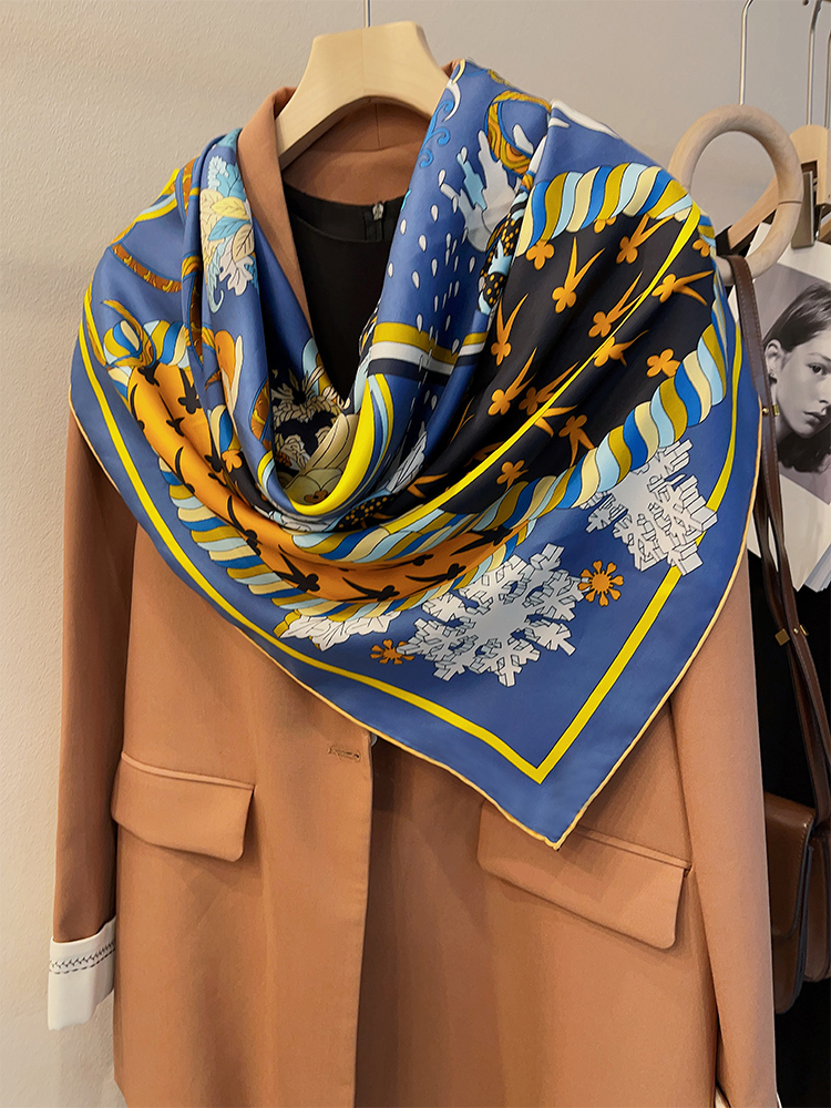 여성용 뽕나무 실크 대형 스카프, 럭셔리 디자이너 스카 - Scarf Silk Square 리뷰 및 가격