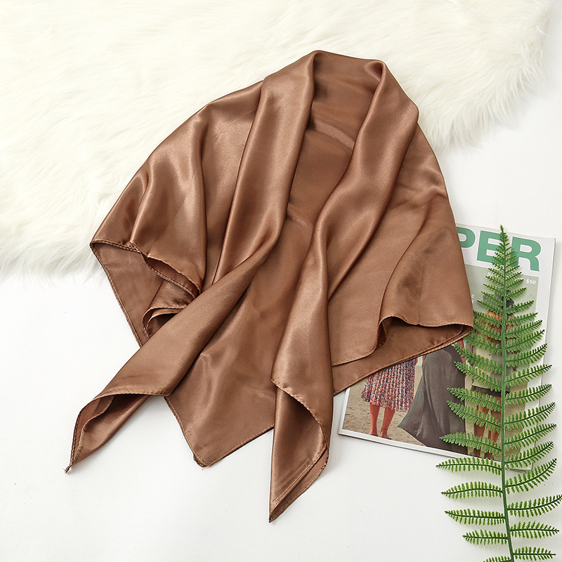 90cm 솔리드 컬러 네커치프 히잡 스카프 여성용 실크 - Silk Neck Scarf 리뷰 및 가격